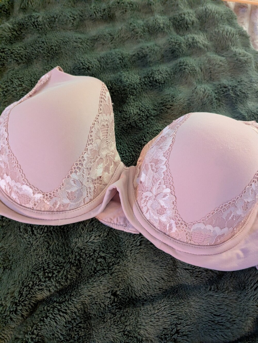 Nude Lace Trim Push-Up Bra